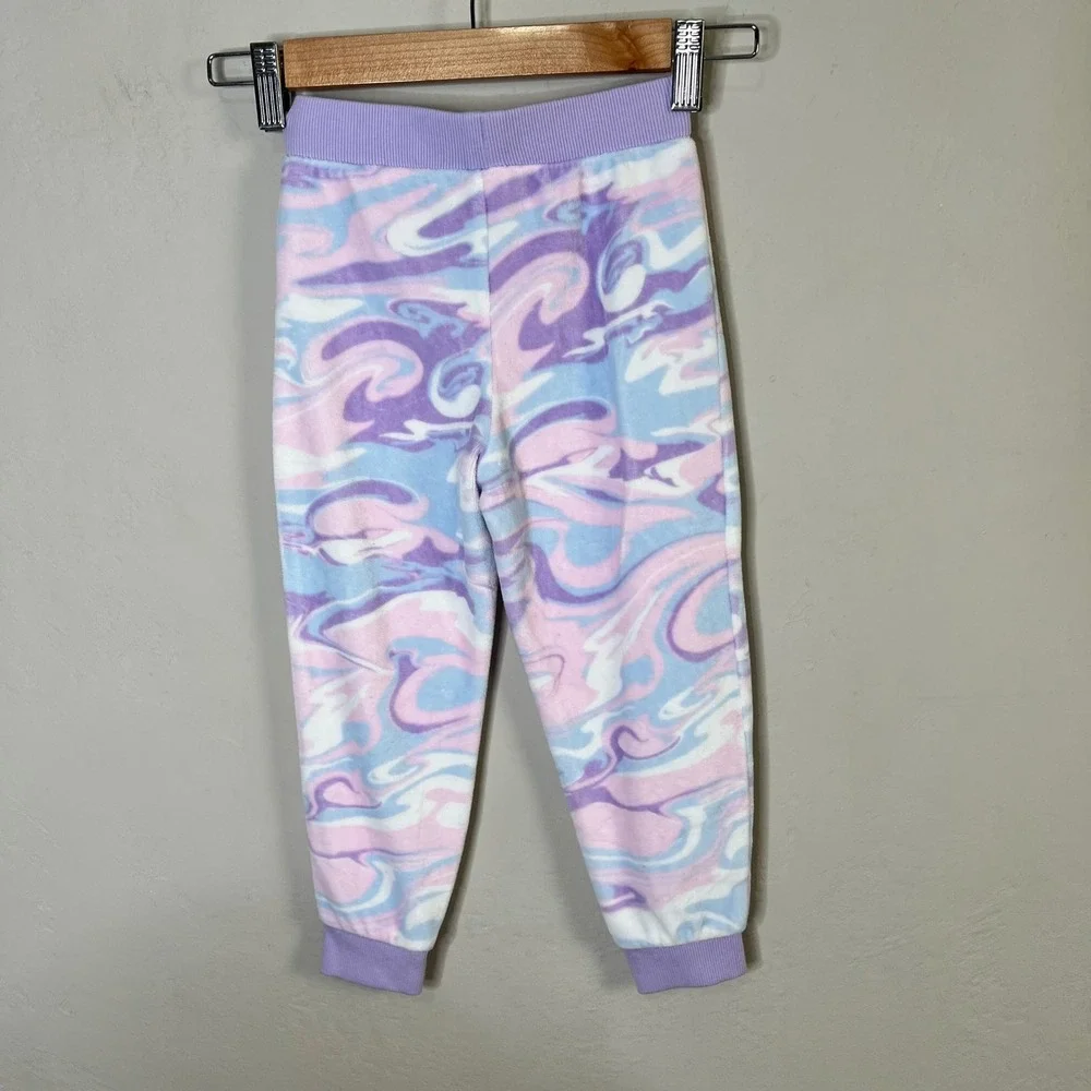 Juicy Couture Kids Girls 4T‎ Marble Swirl Fleece Tracksuit Set Hoodie Pastel